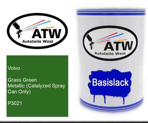 Volvo, Grass Green Metallic (Catalyzed Spray Can Only), P3021: 500ml Lackdose, von ATW Autoteile West.